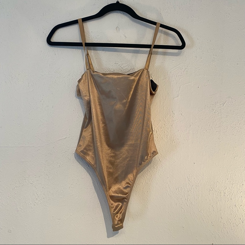 Forever 21 Metallic Gold Body Suit